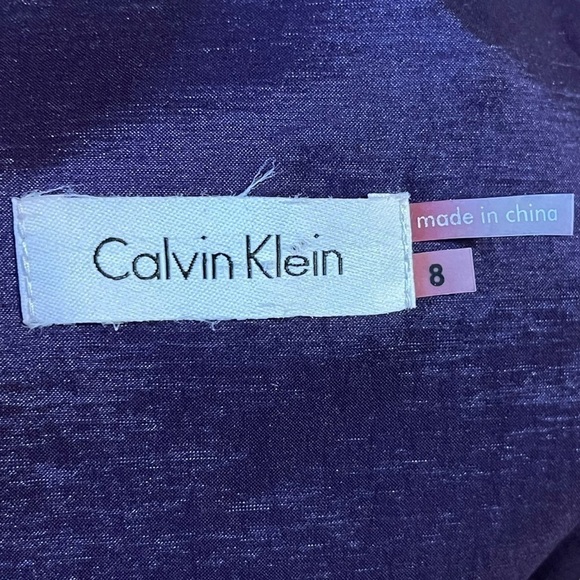 VTG Y2K Calvin Klein Womens Purple V-Neck Body Contour 3D Detailing Dress Size 8 - Picture 9 of 10